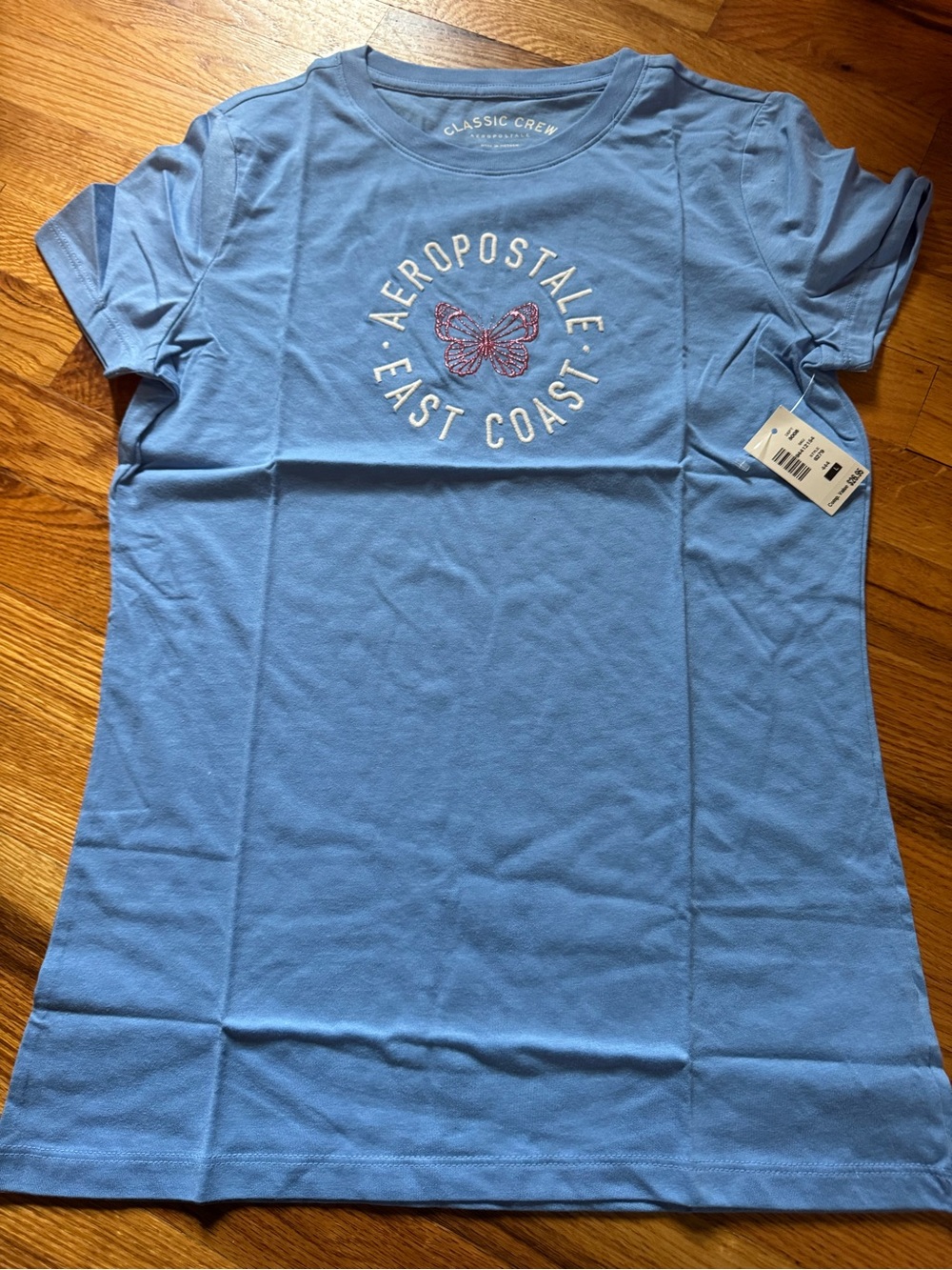Aeropostale Light Blue Butterfly Graphic Tee